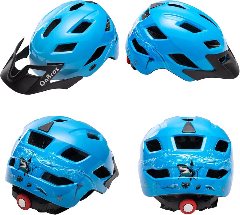 OnBros Kids Bike Helmet - Bike Helmets for 5-14 Boys or Girls with Visor, Children Bicycle Helmet for Skateboard Mountain Scooter Road Cycling, Lightweight and Adjustable 50-57CM - Image 2